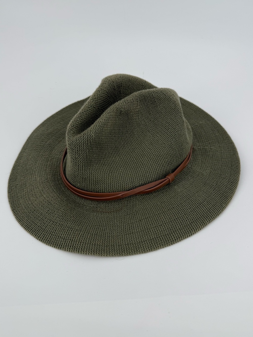 Anthropologie Packable Knit Fedora Hat | Olive | OS